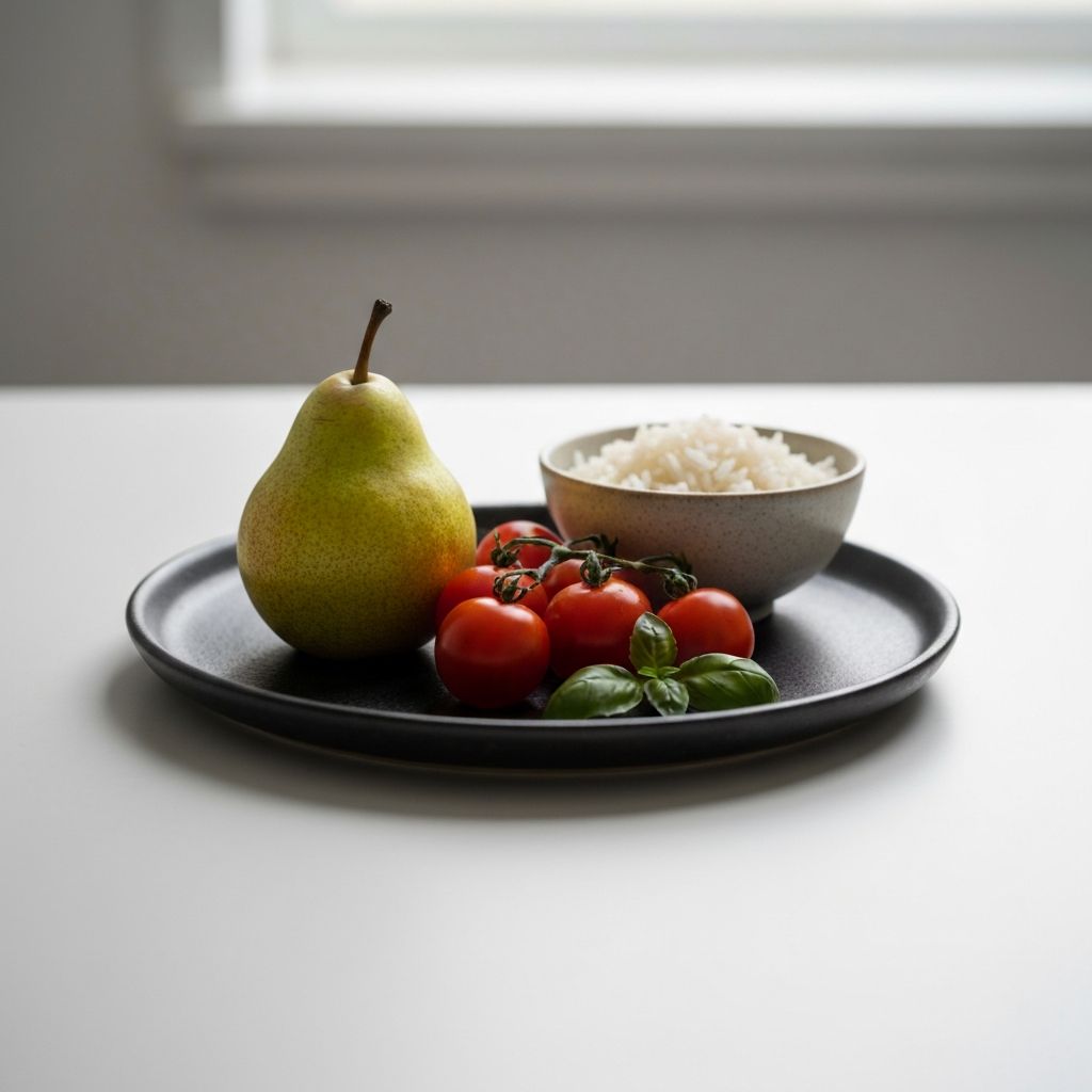 Minimalist mindful plate composition